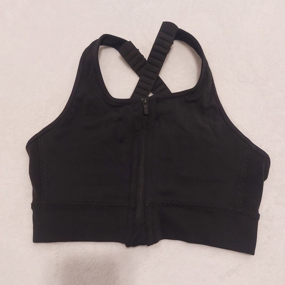Athleta Front Zip Stealth Bra Size XS Black